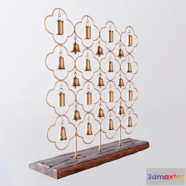 1601848 - decoration - Jali Bells on stand 3D Max