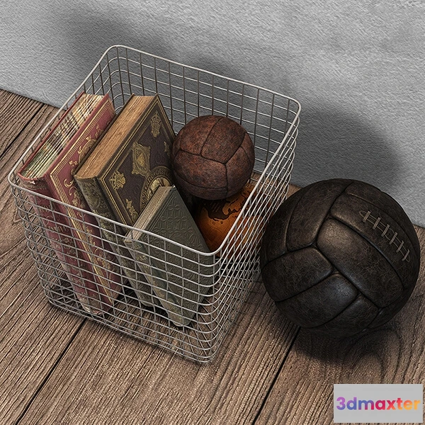 1601850 - decoration - Industrial Shelf basket 3D Max