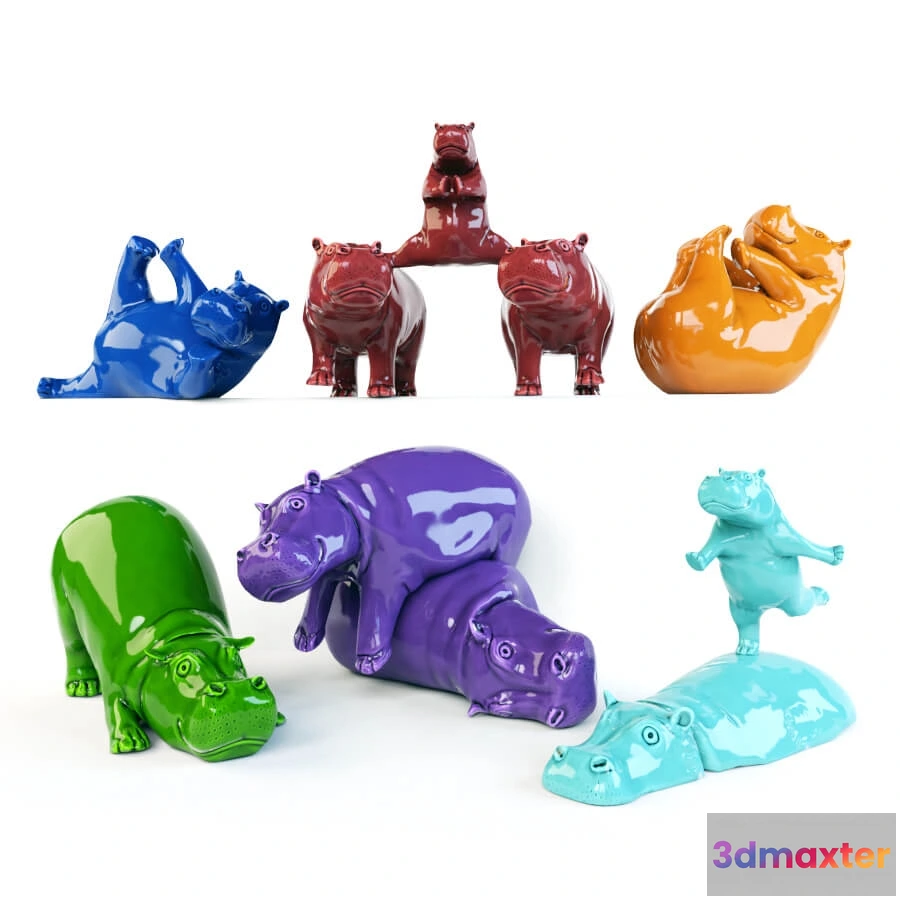1601884 - decoration - Hippos 2 3D Max