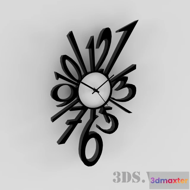 1602034 - decoration - Creative wall clock black deformation 3D Max
