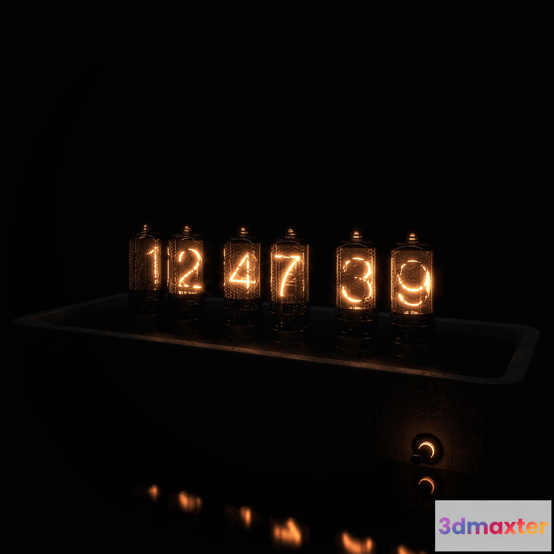 1602132 - decoration - Nixie Tube Clock 3D Max