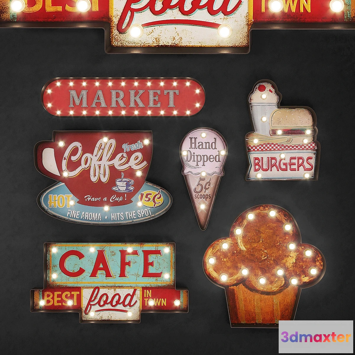 549991 - Lighted Metal sign Set 24