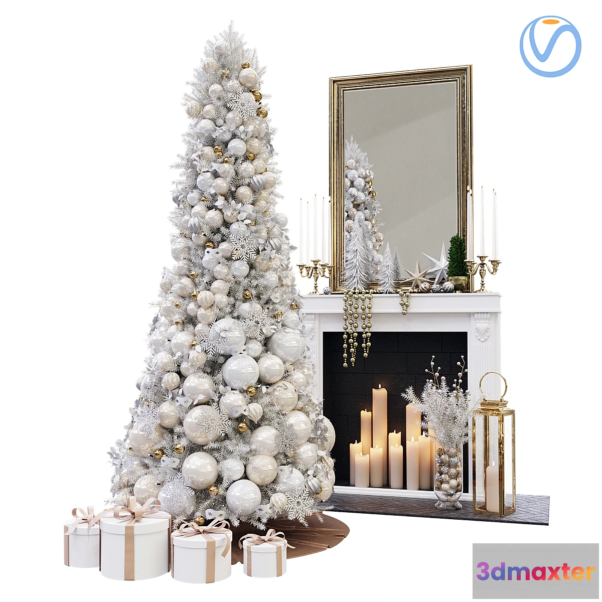 550781 - Christmas Decorative set sk_2 (Vray)