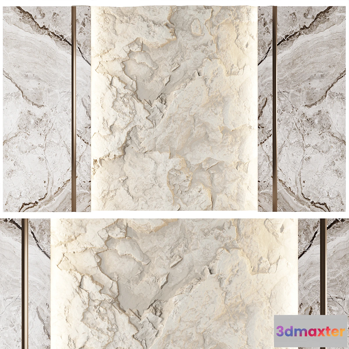 550847 - Wall panel with a white rock