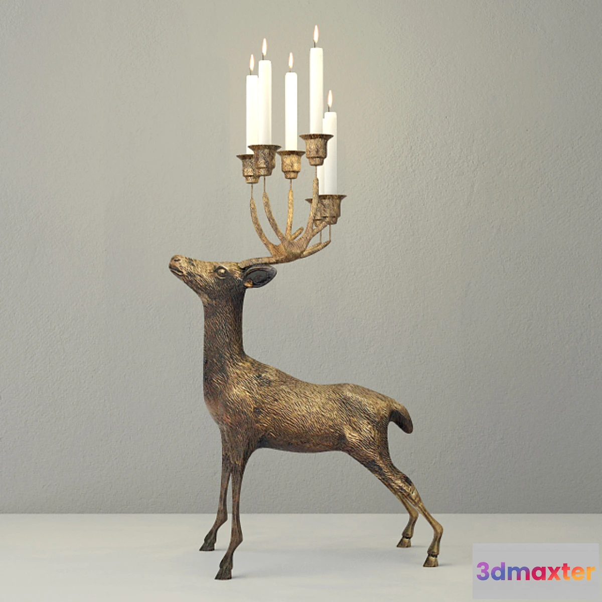 574948 - Oversize Brass Deer Candle Holder