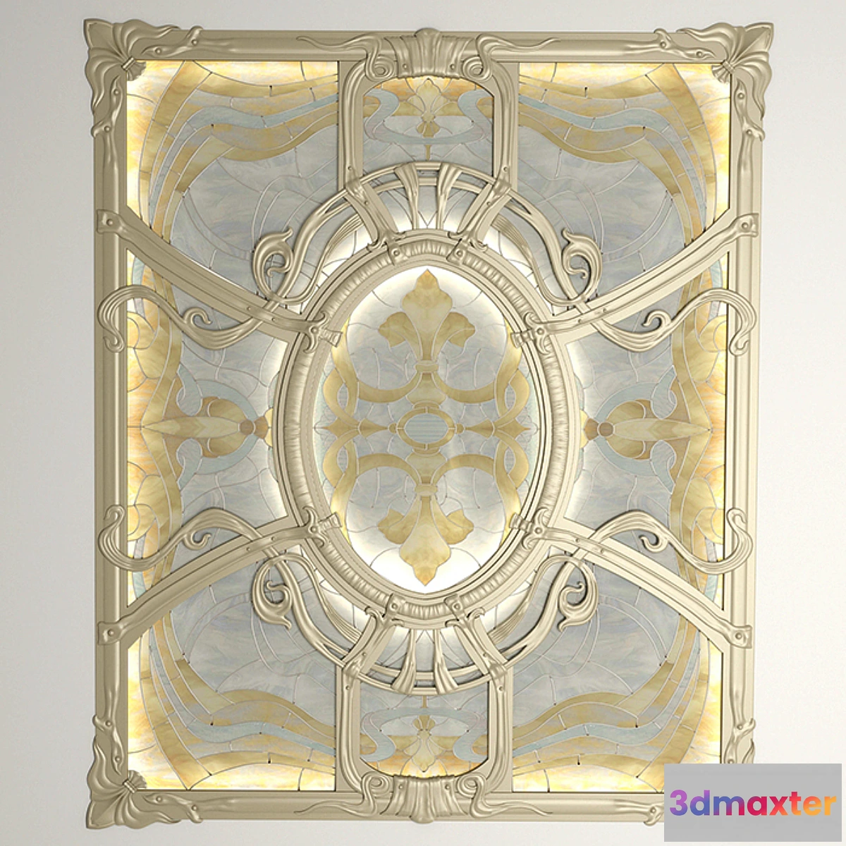 582904 - Stained glass ceiling in the forged frame.