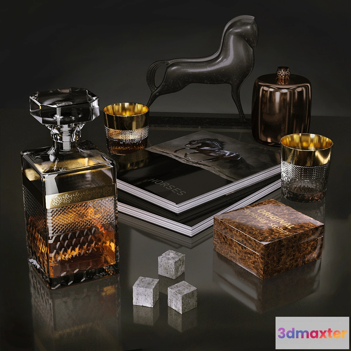 592194 - Set whiskey and horses