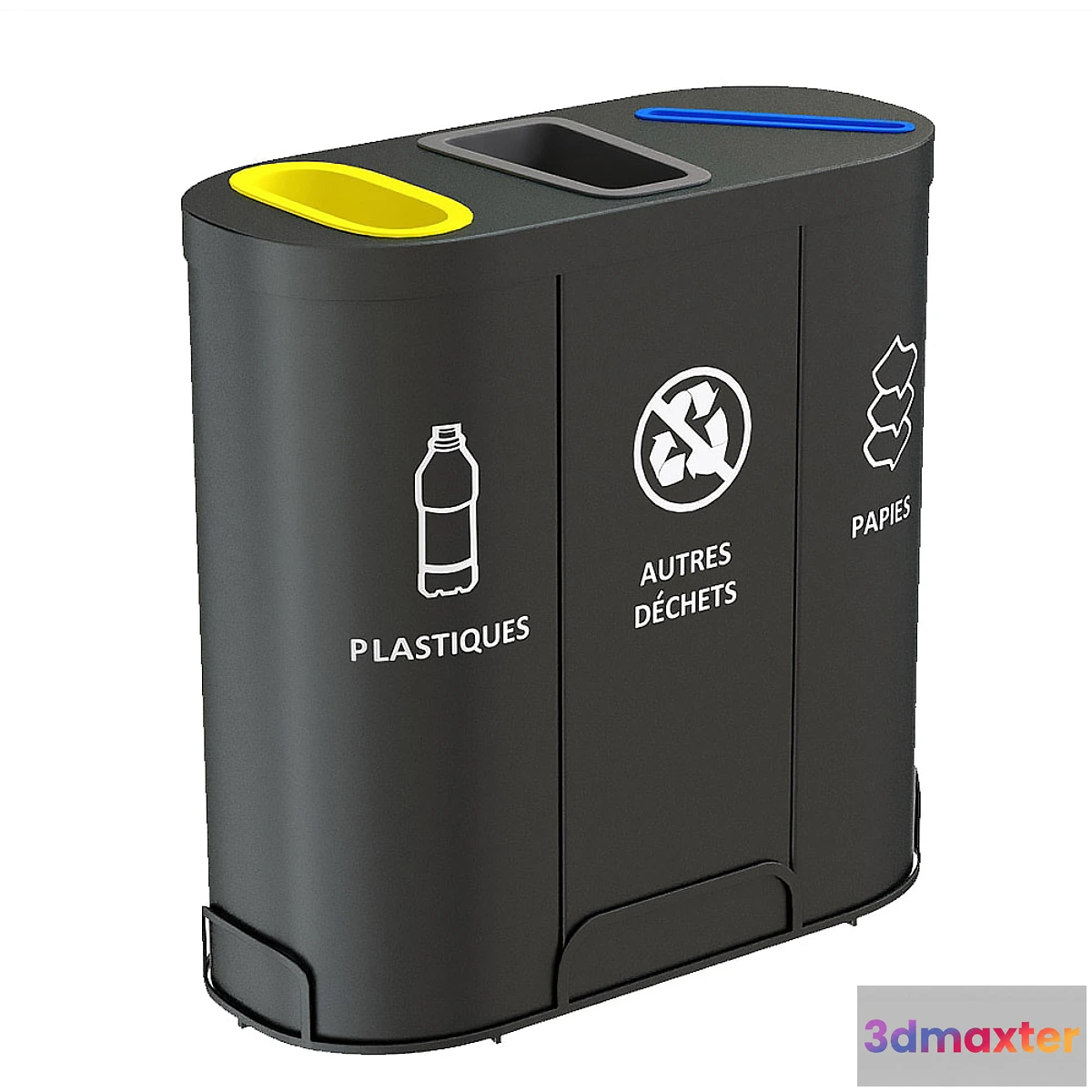593712 - MALMO Office Waste Recycling Bin with 3 Containers