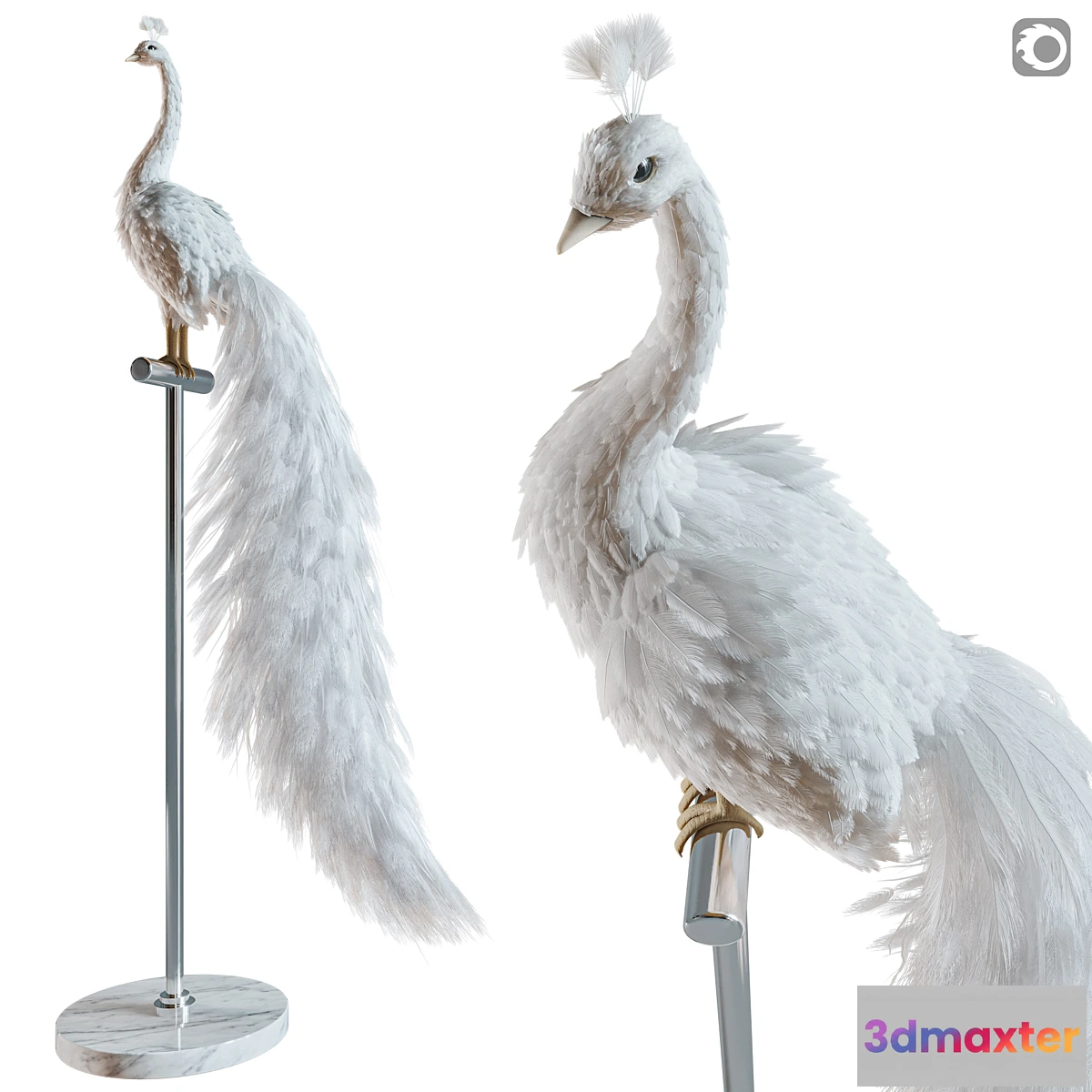 593828 - Artificial White Peacock 01.