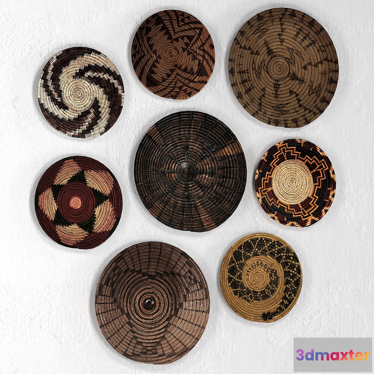 594744 - Wicker African wall baskets. - No.3