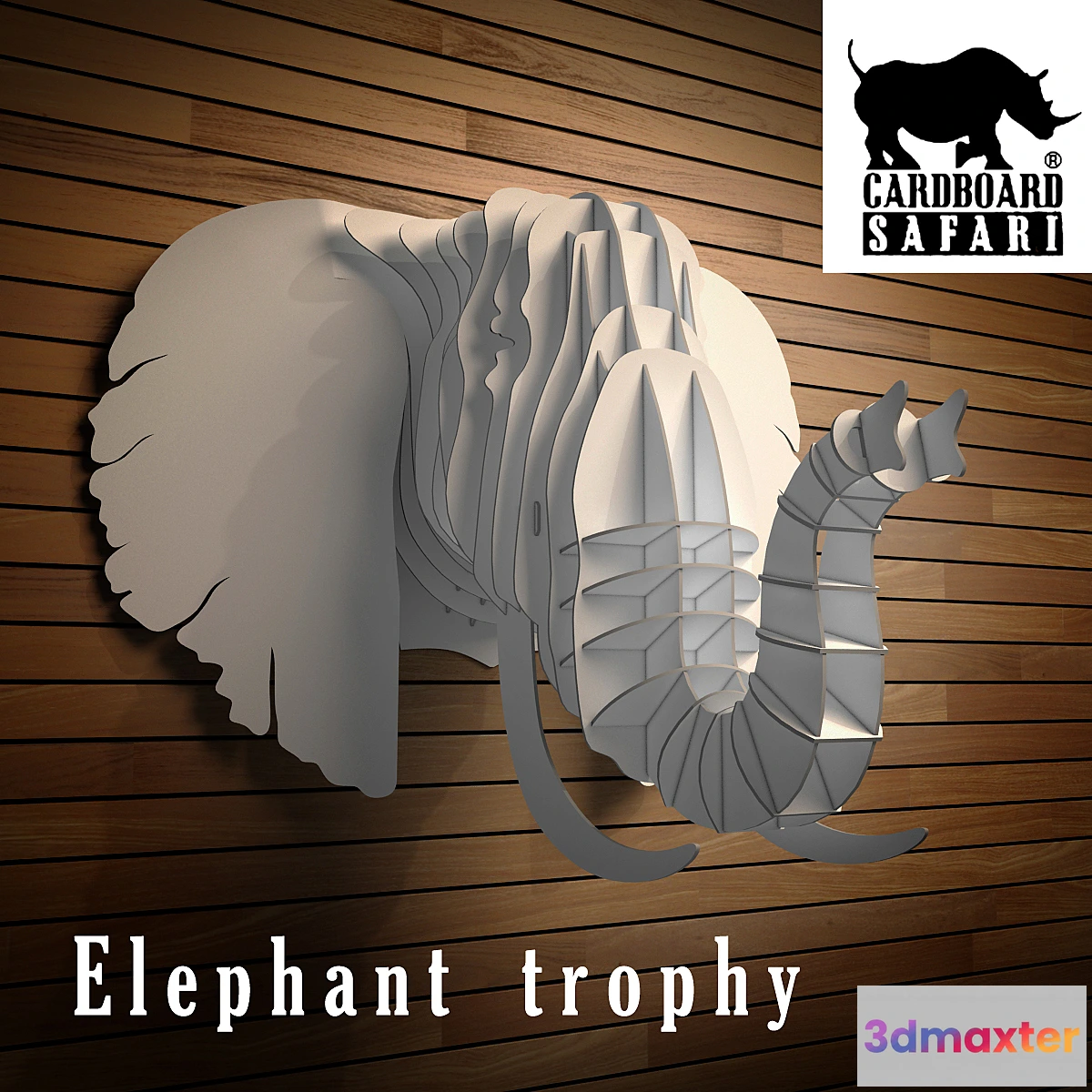 629227 - Cardboard safari elephant trophy