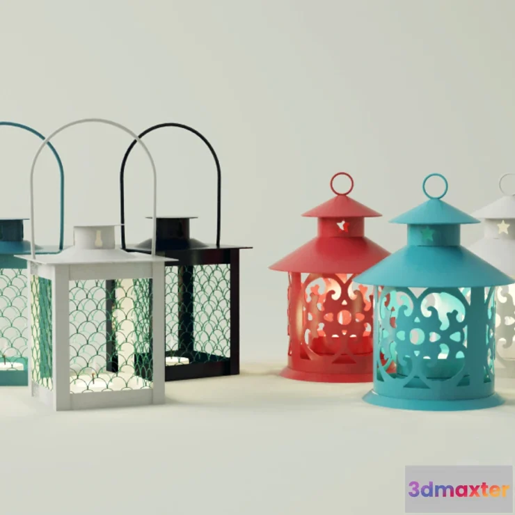 632953 - Coloured lanterns & tealightholders