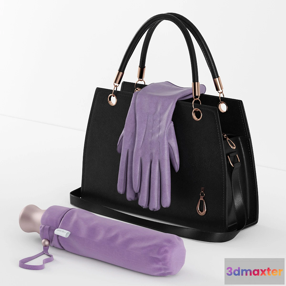 637899 - bags gloves and an umbrella in the bag