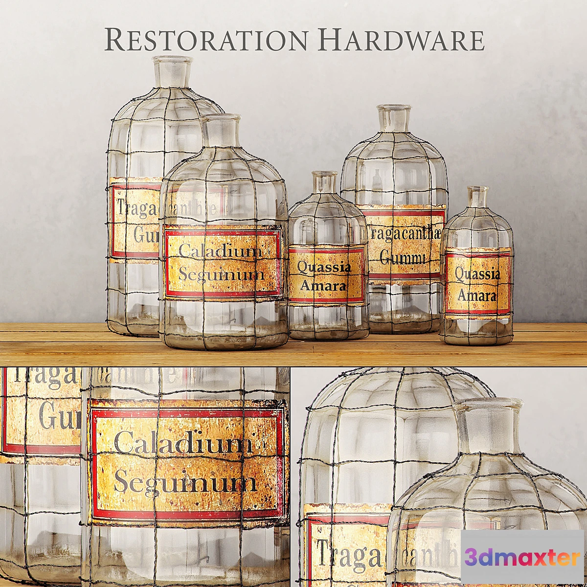 641911 - RH _ 19TH C. CAGED APOTHECARY BOTTLE COLLECTION - No.2