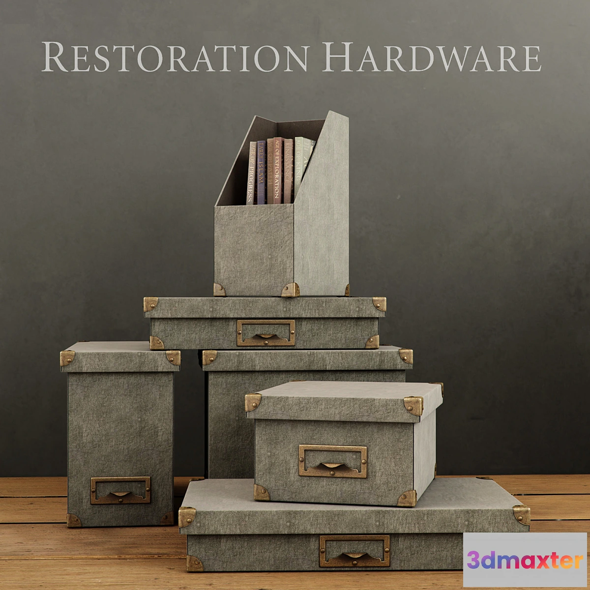 641919 - RH _ LINEN OFFICE STORAGE ACCESSORIES FOG