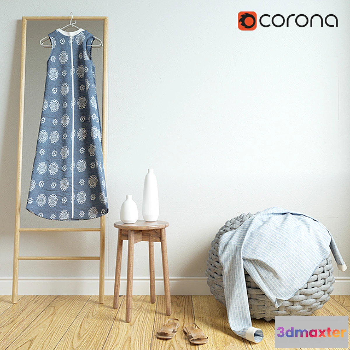 647475 - Mirror and ottoman