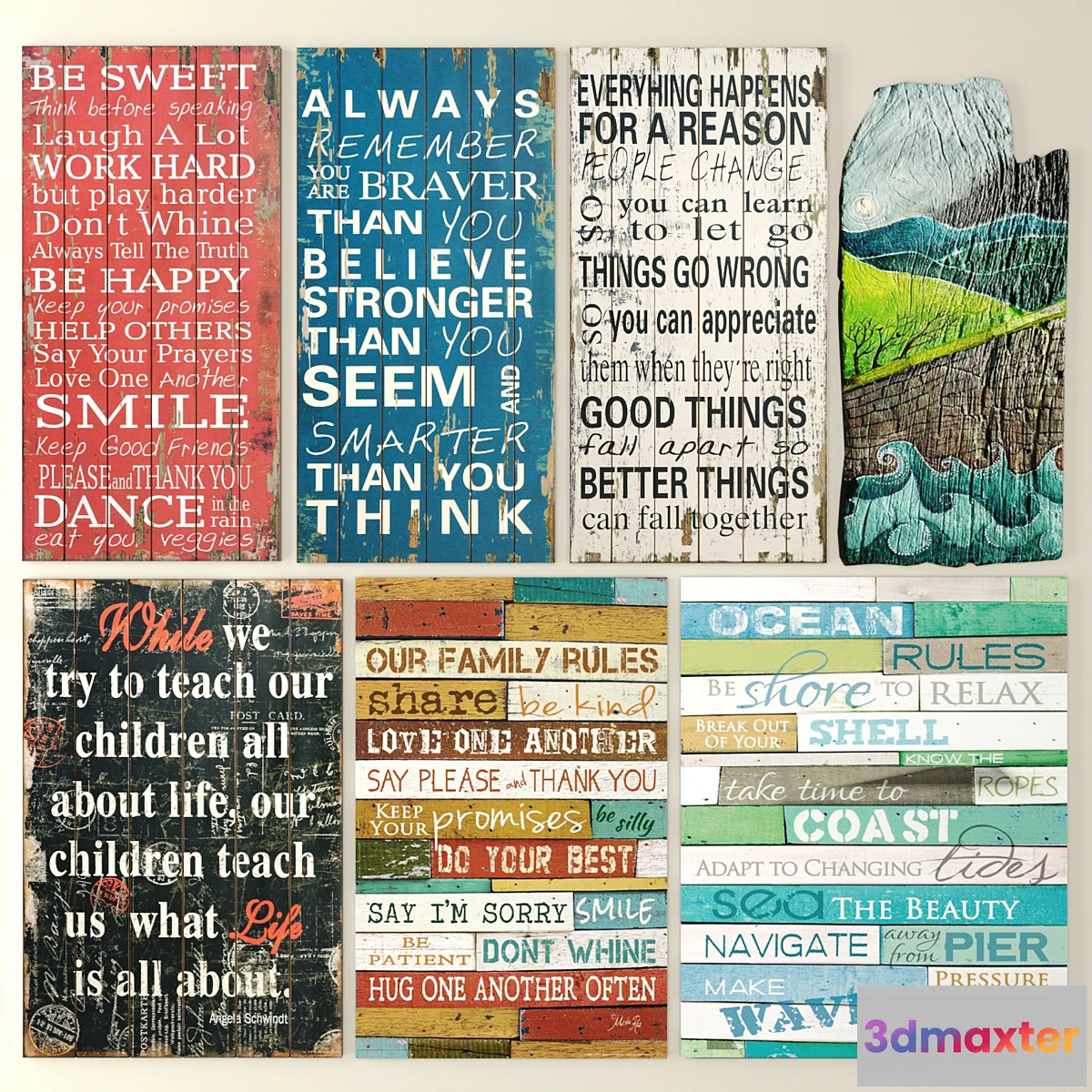 652053 - Decor Boards pictures Set signboard eco style design