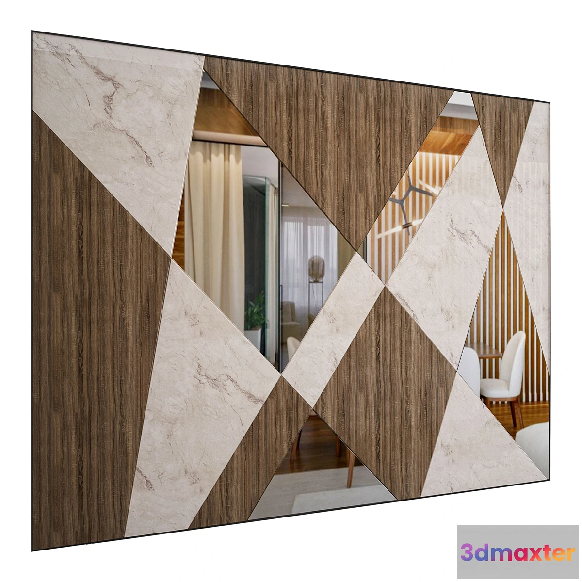 658315 - Wood & Marble Wall Decor