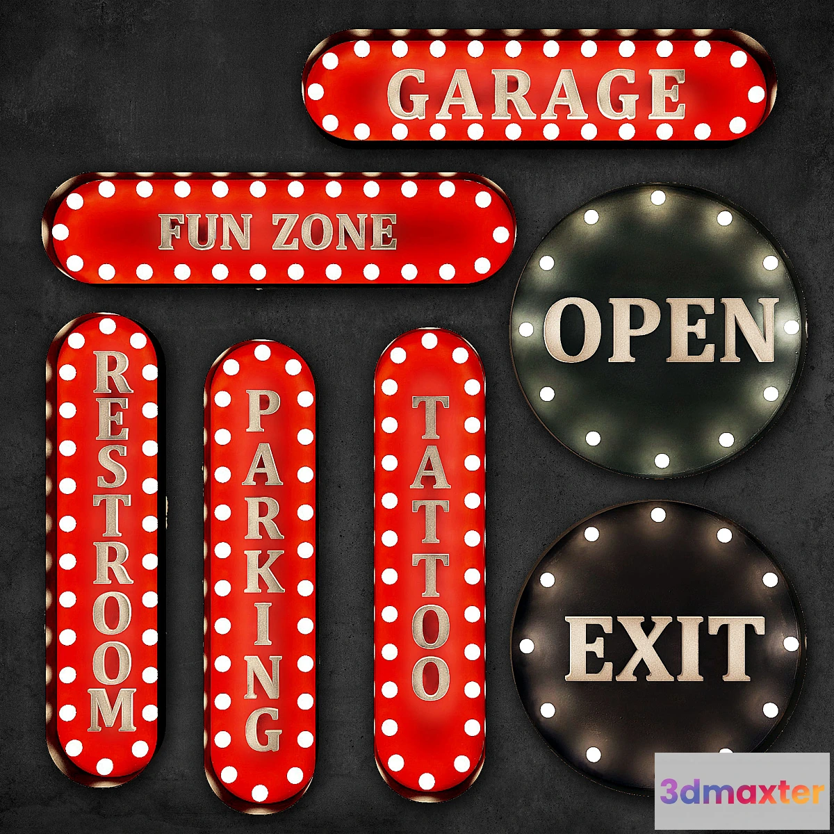 659611 - Lighted Metal sign. Set 8