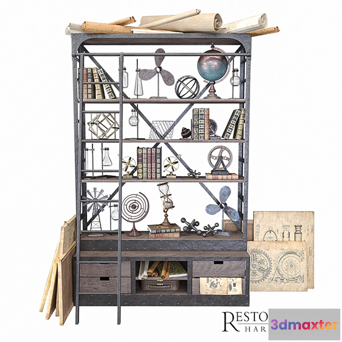 660913 - 1950S DUTCH SHIPYARD TRIPLE SHELVING