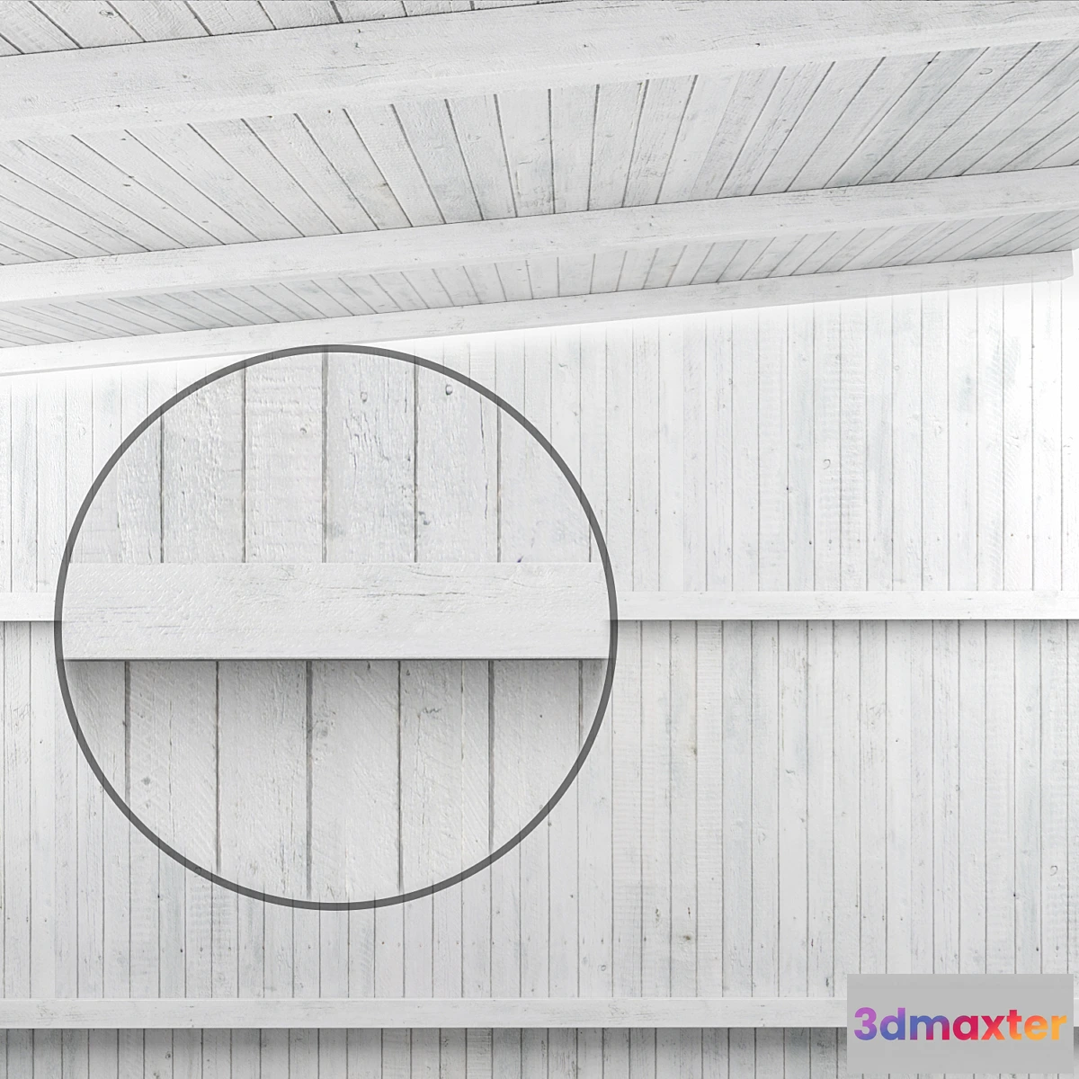 664565 - Wooden ceiling with beams (white wood)