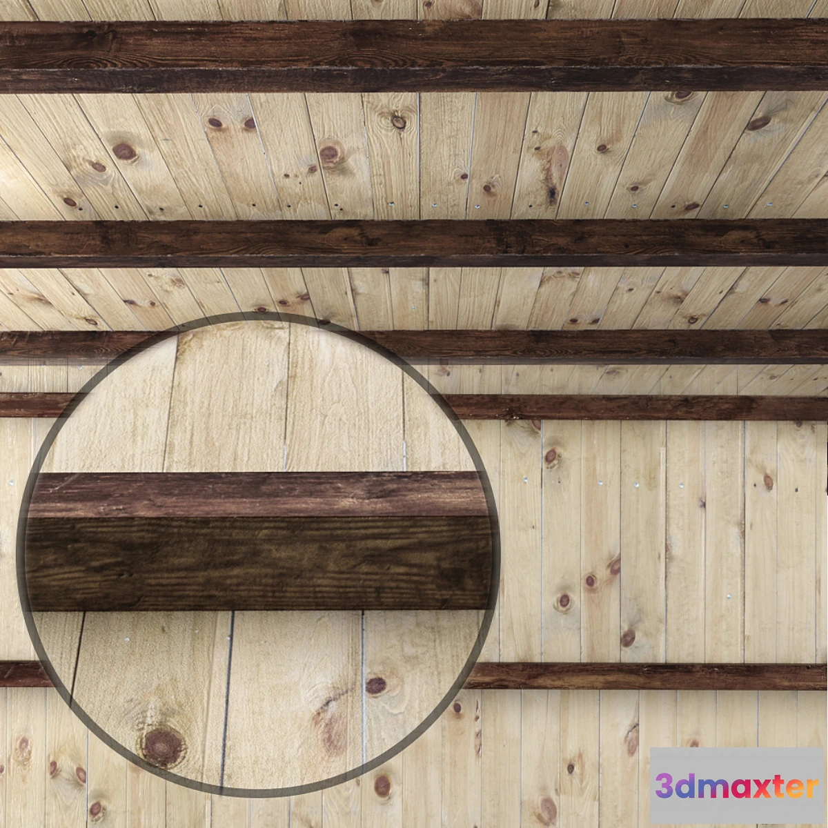 664569 - Wooden ceiling with beams.