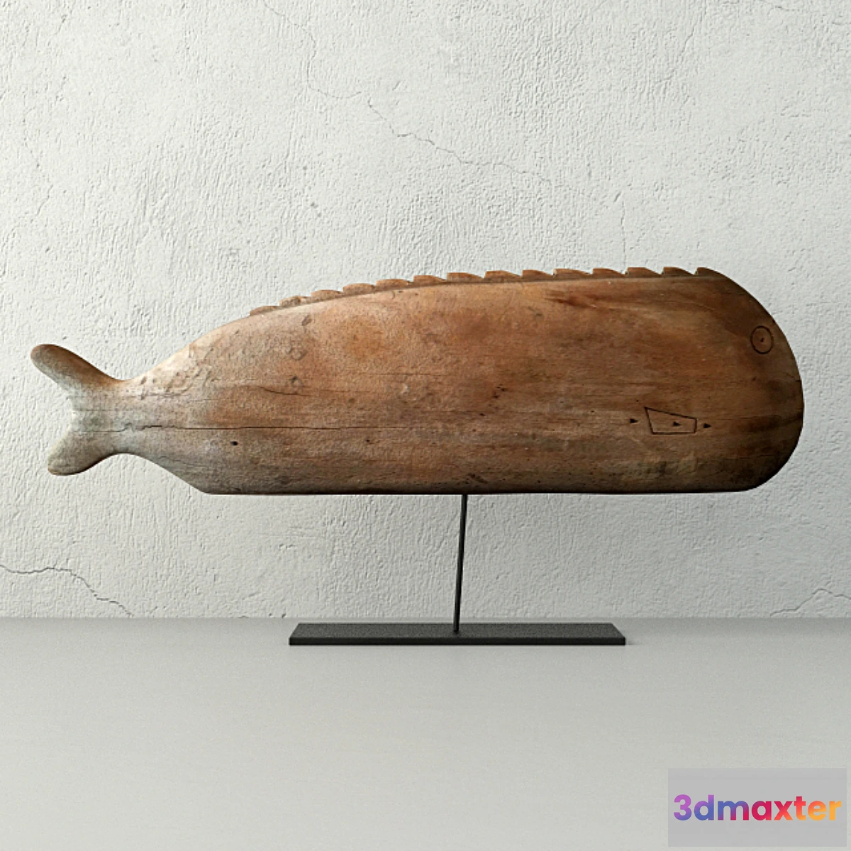 668805 - Antique Hand Carved Wooden Fish Sculpture
