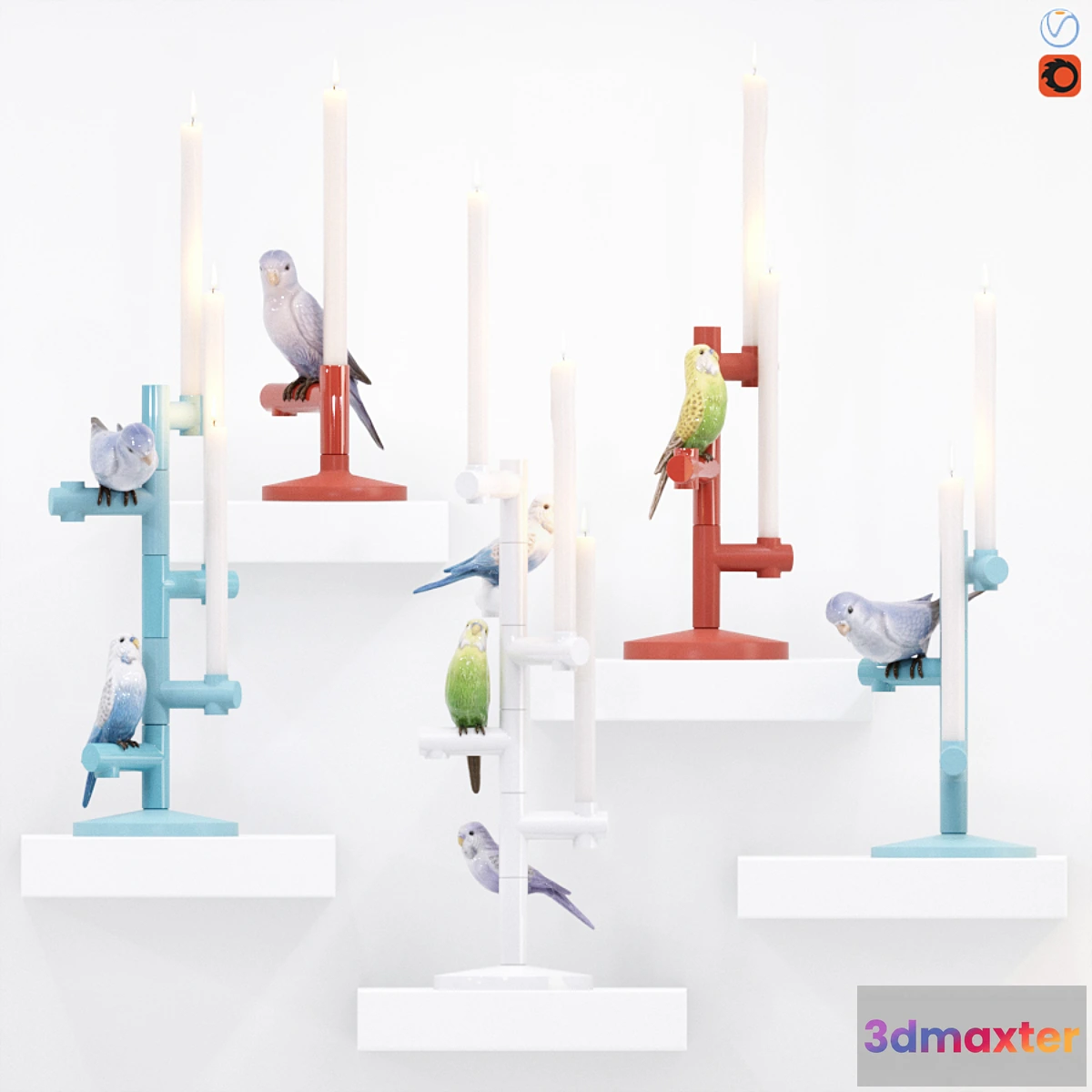673087 - Candlesticks “The Parrot Party”