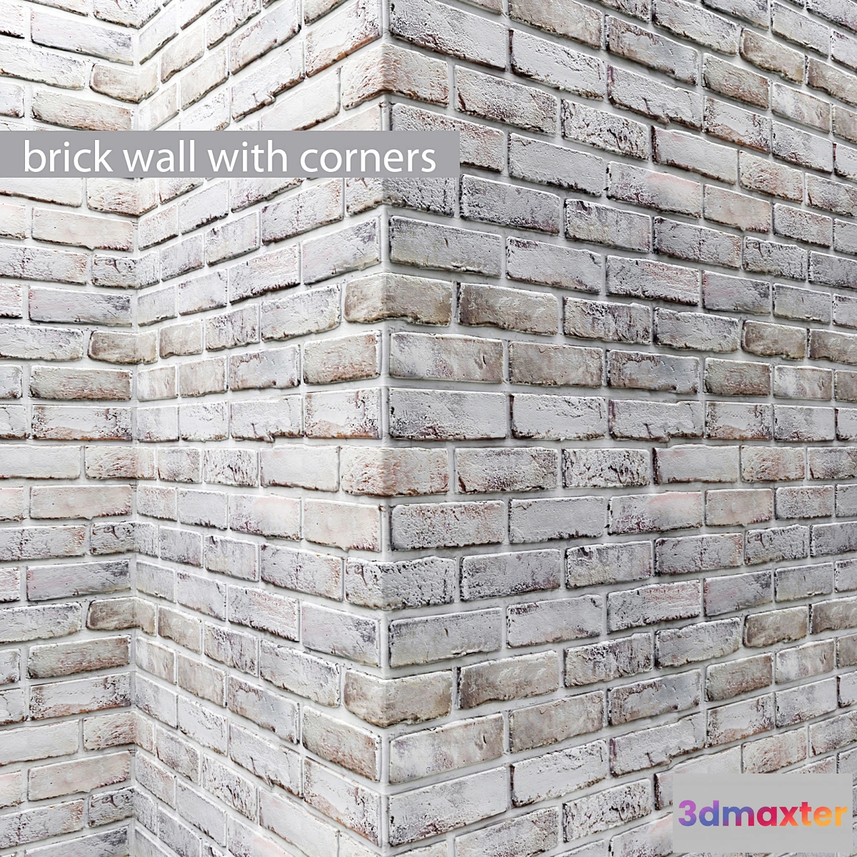 673333 - Brick wall with corners Masonry brick loft decorative panel wall corner whitewashed brick white