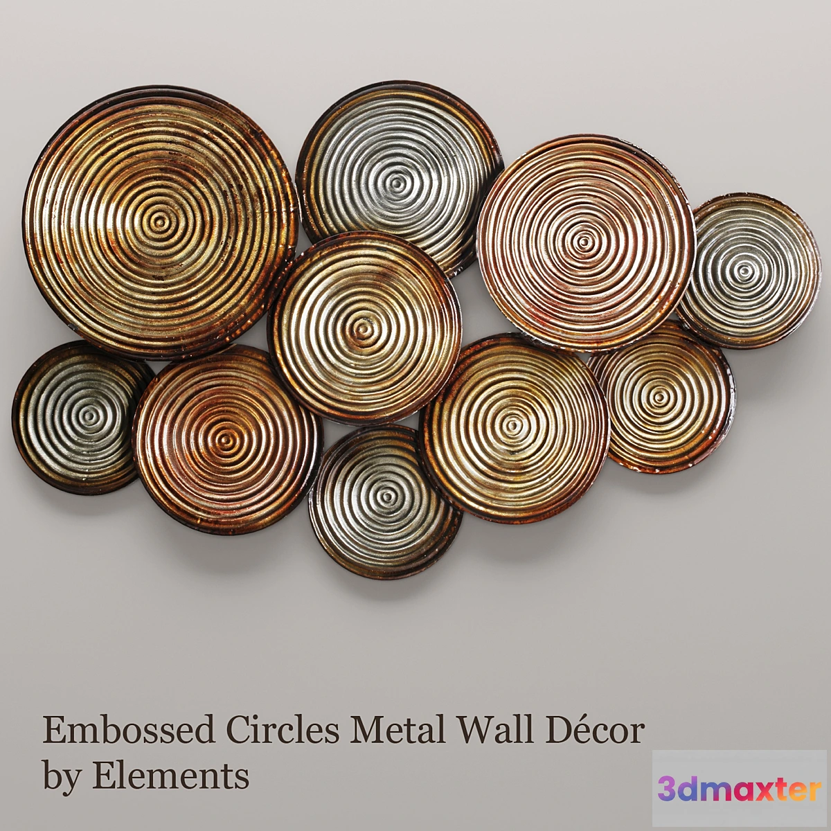 673789 - Embossed Circles Metal Wall Décor by Elements wall decor panels discs circles wall decor panel loft decor
