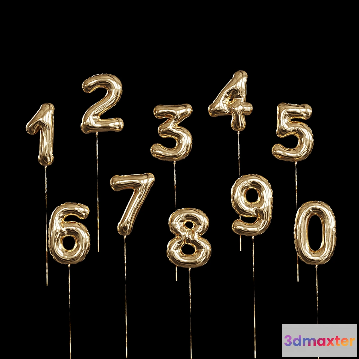 681476 - Inflatable foil balloons. Numbers.