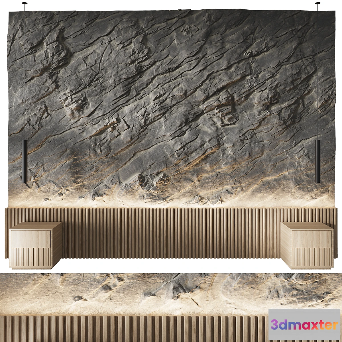 681534 - Rock headboard headboard stone panels