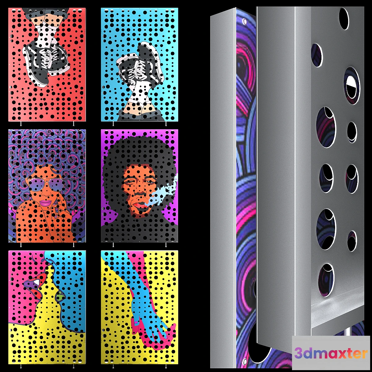 703602 - Pop Art Perforated Metal Panel