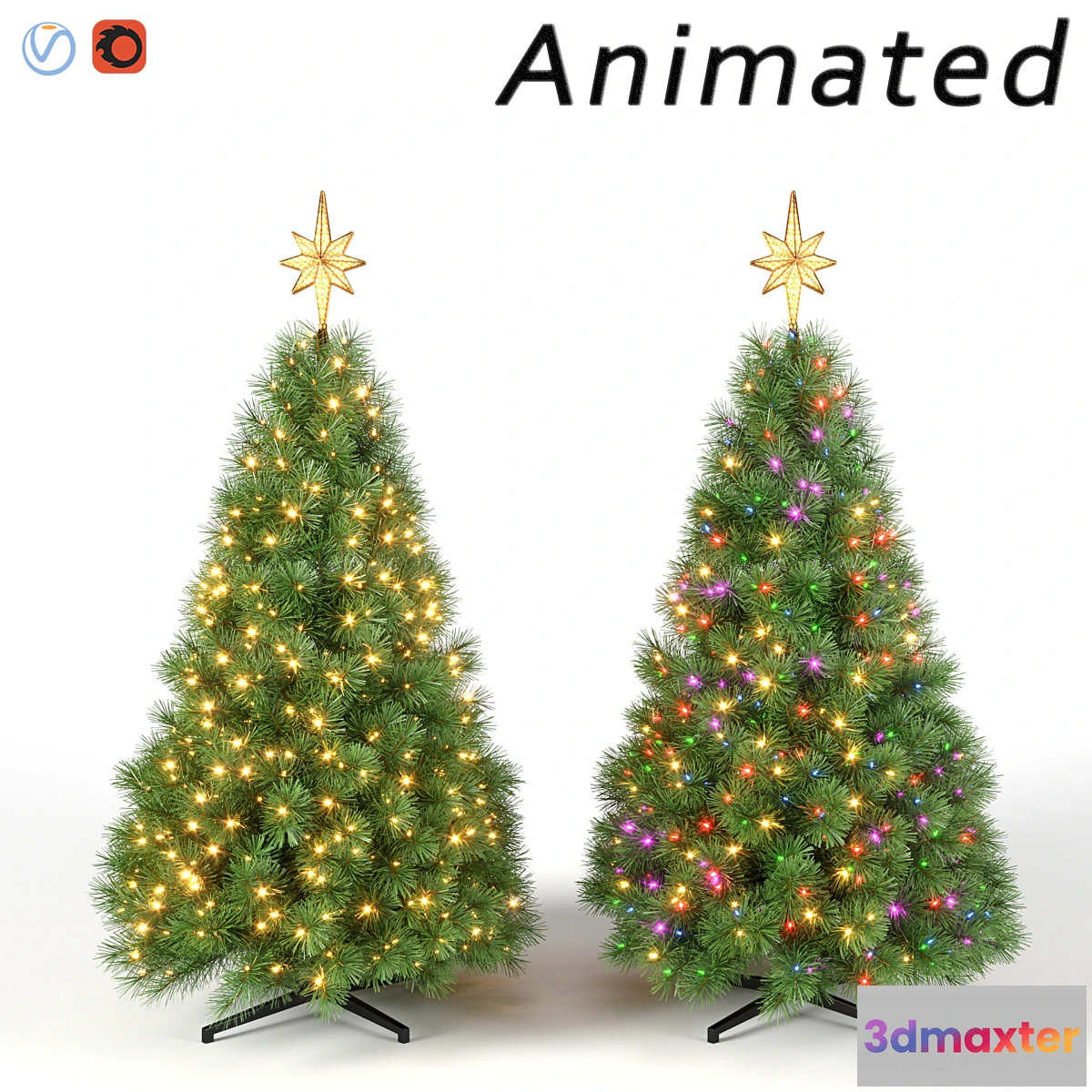 703858 - Christmas tree with animated lights Set 2