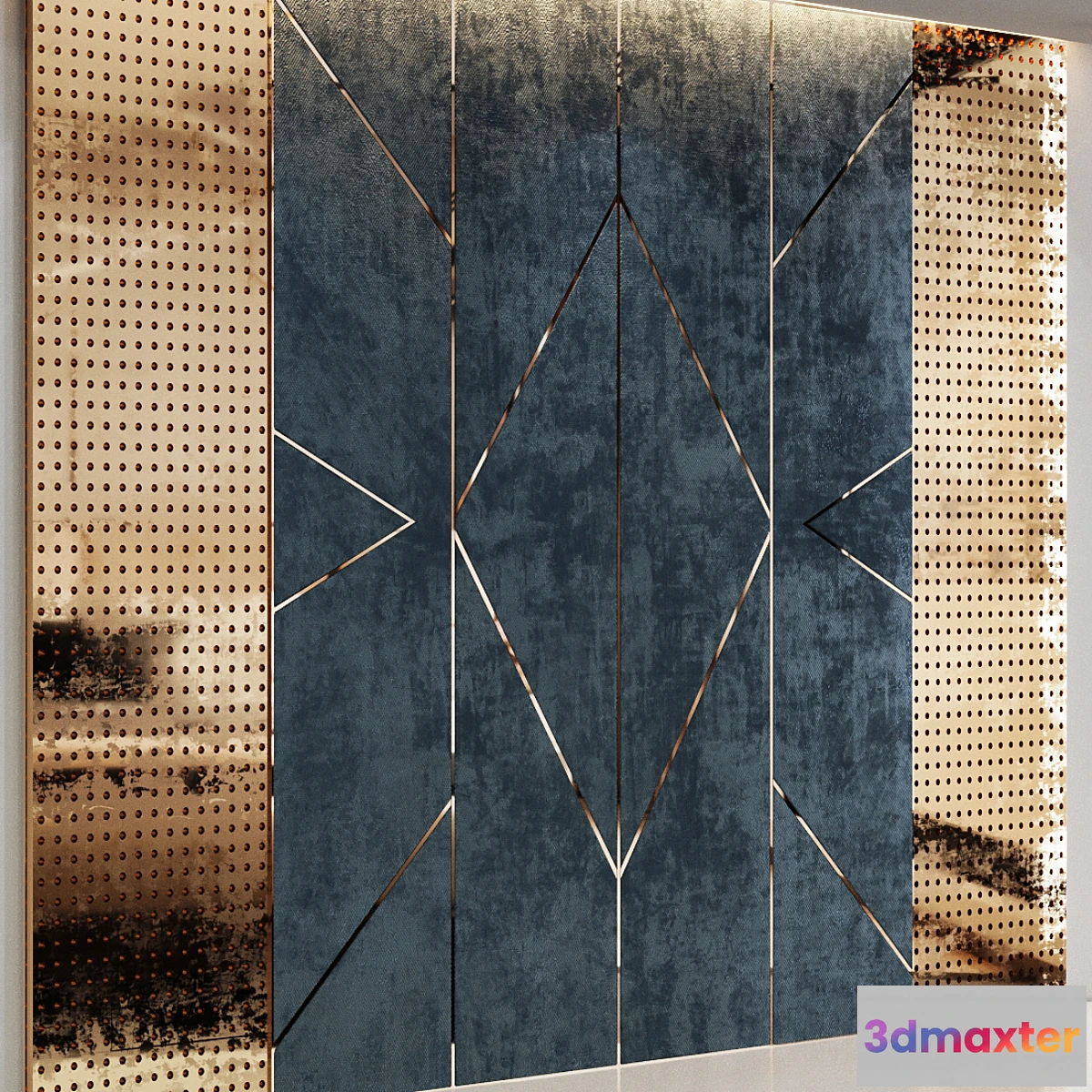 717432 - Blue velvet wall panel - No.2
