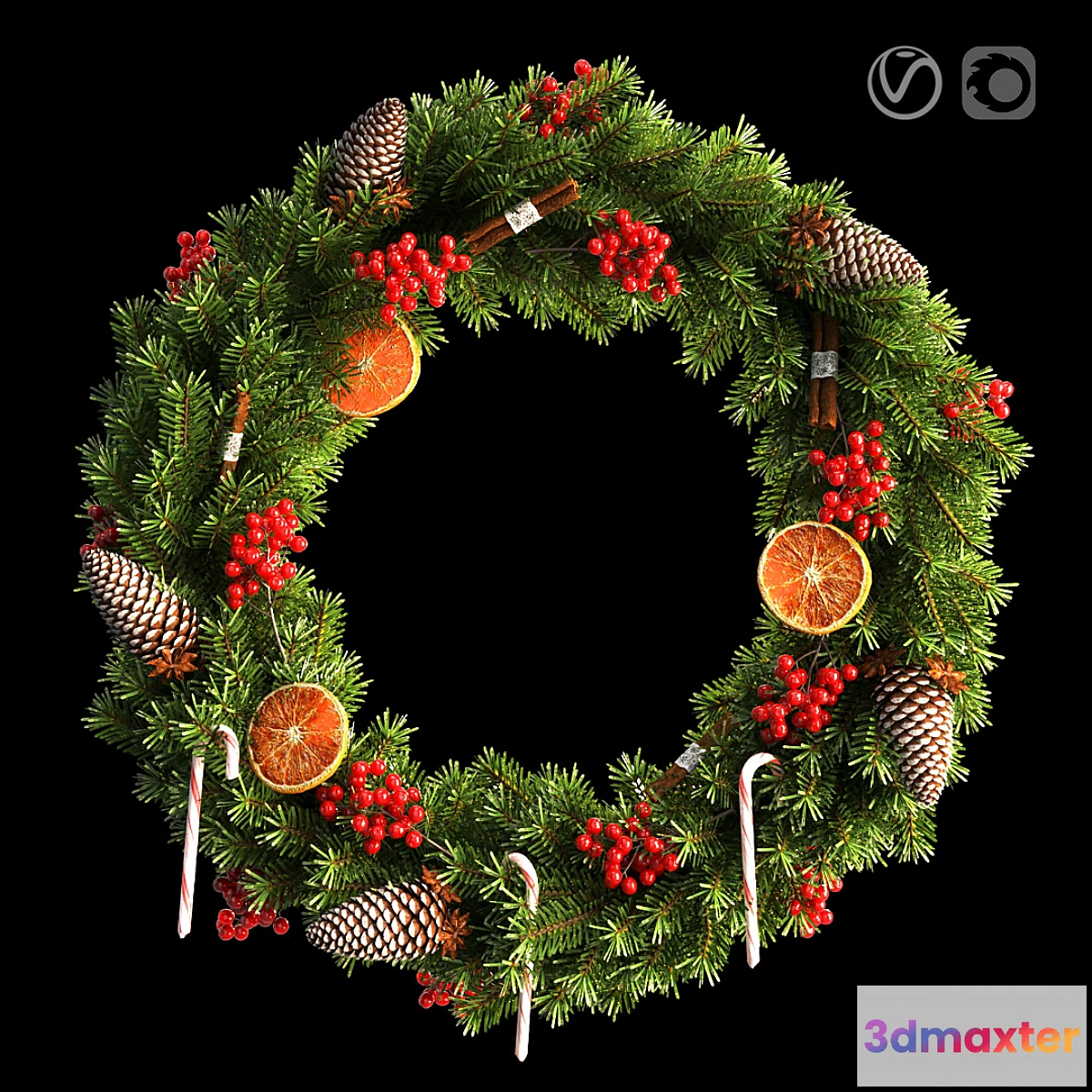 740013 - Christmas wreath 66cm - No.2