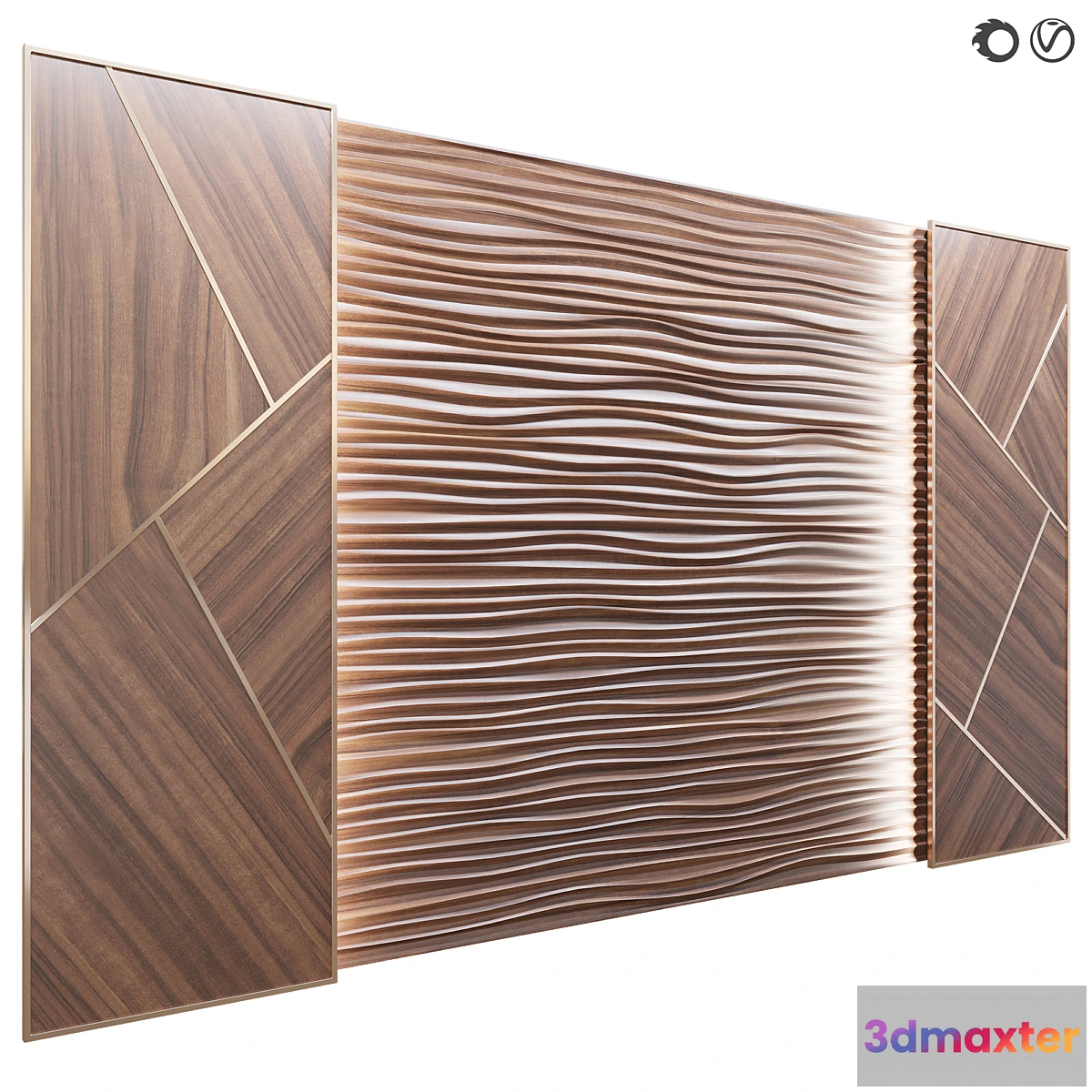 767343 - Panel Decor wooden waves - No.2