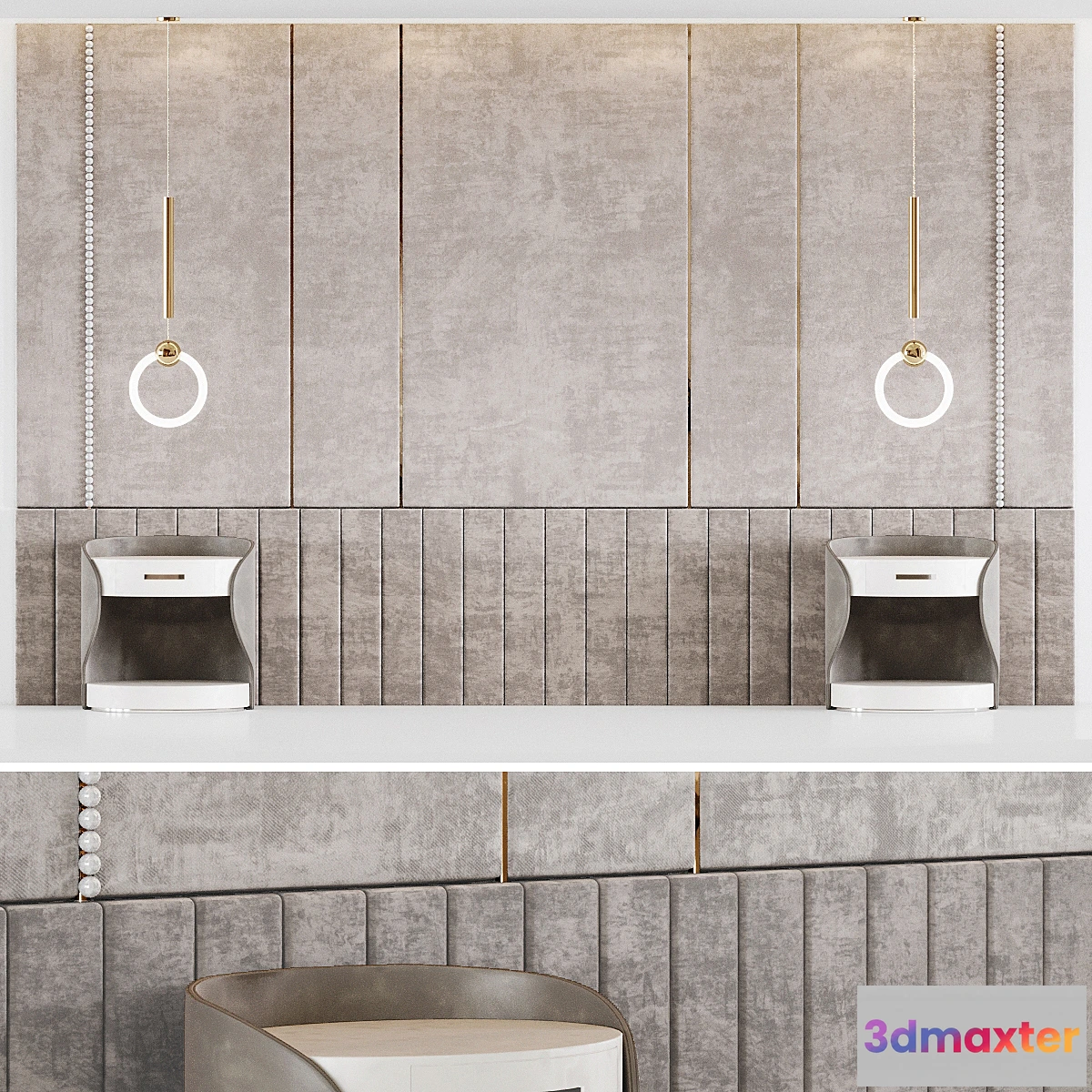 767581 - Headboard with pendant lights