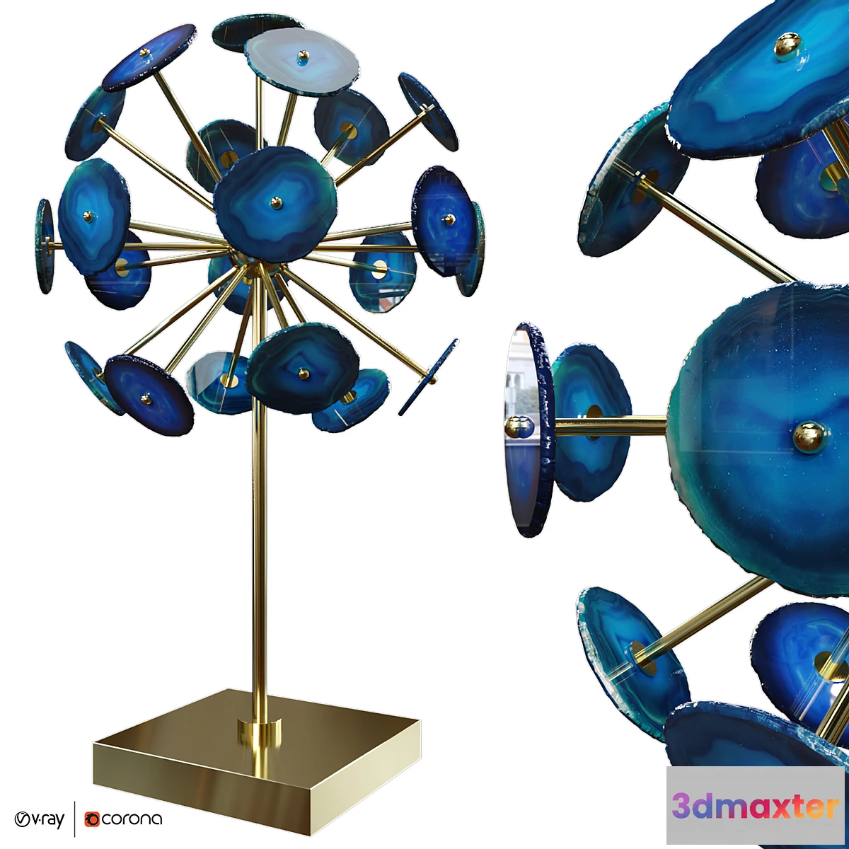 767583 - Agate Burst Brass Blue