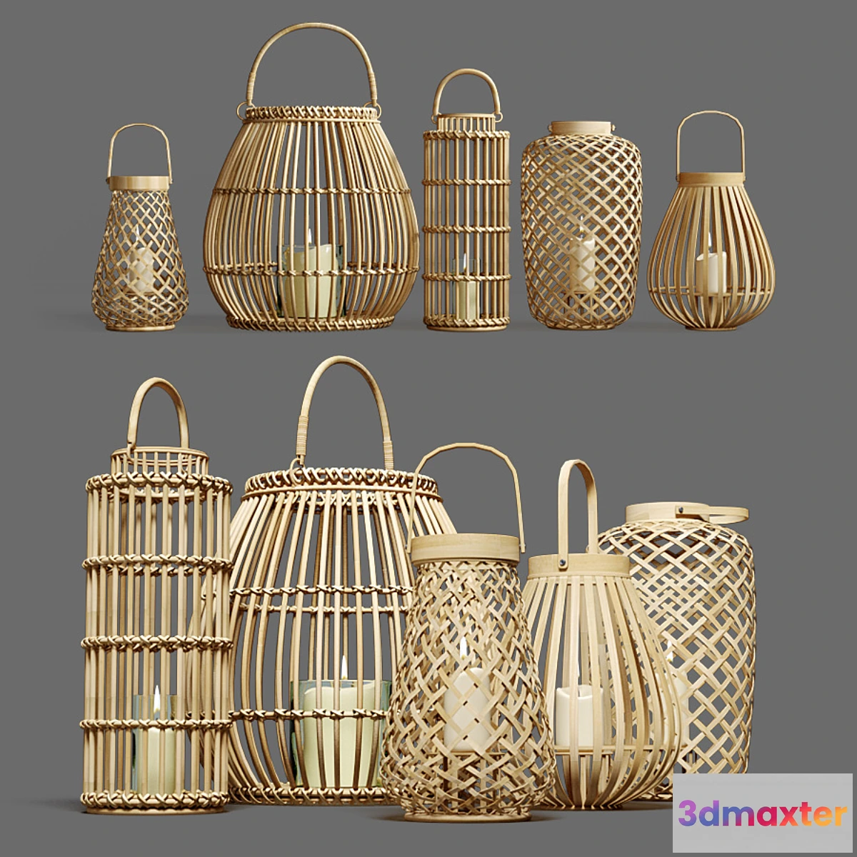 767639 - Decorative set of candlesticks lanterns