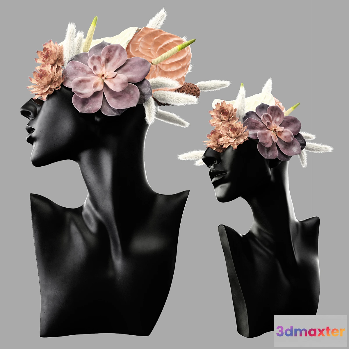 767853 - Mannequin Head Bust with a bouquet - No.3