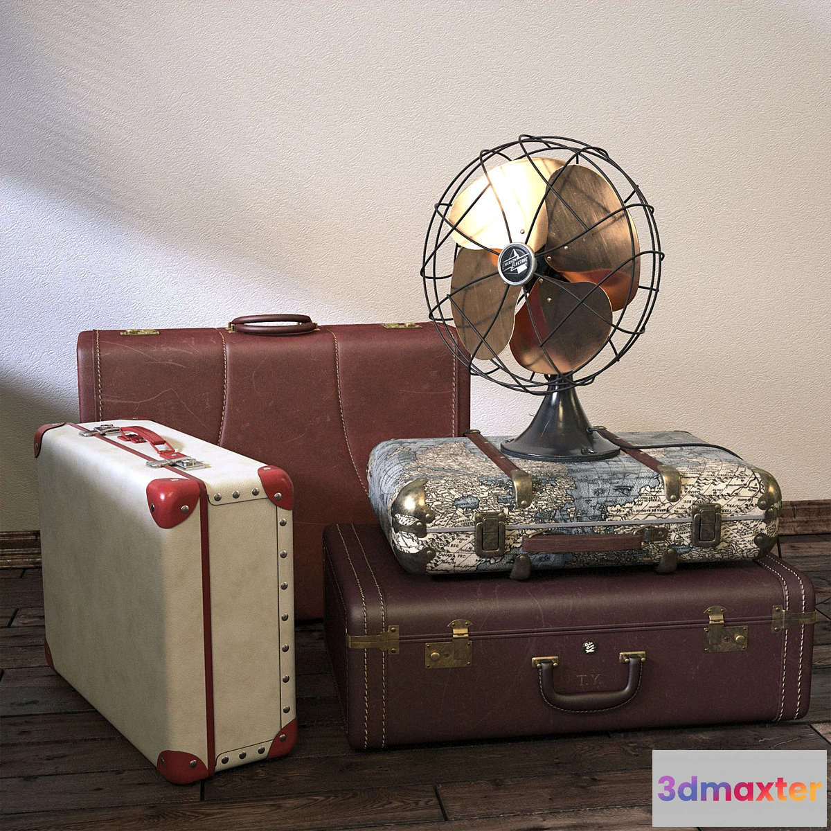 793500 - Vintage Fan & Suitcases - No.3