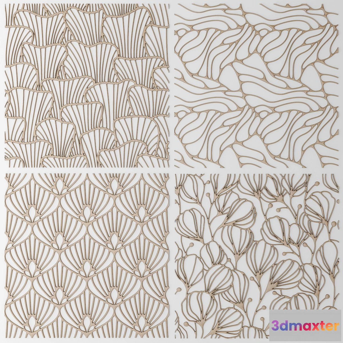 806250 - Set. The panel grille. Lattice panel pattern art abstraction decorative interior wall decor flower - No.2