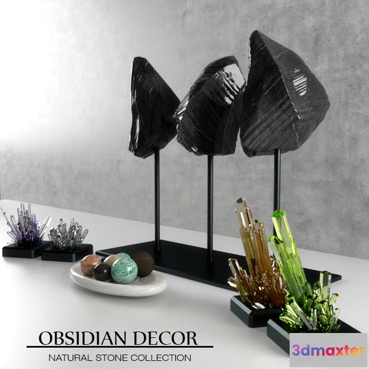 807012 - Obsidian Decorative Natural Marble and Crystal Tableware Set - No.4