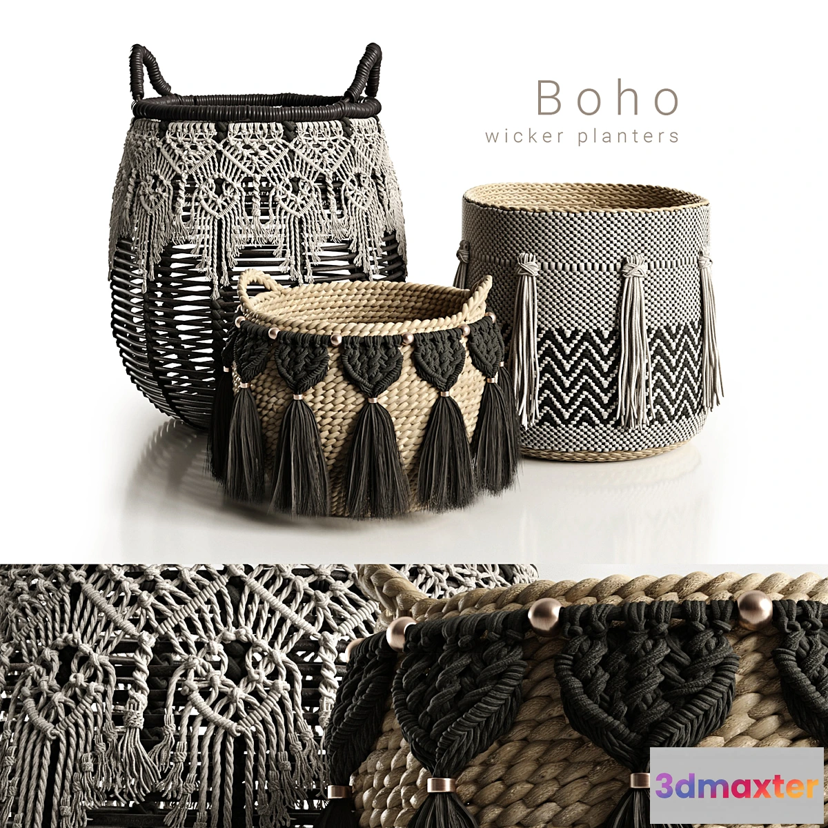 868803 - Boho wicker planters - No.4