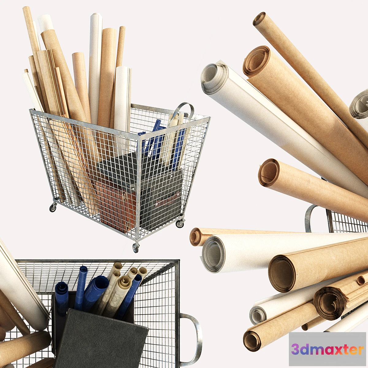 868905 - Iron basket with paper - No.4