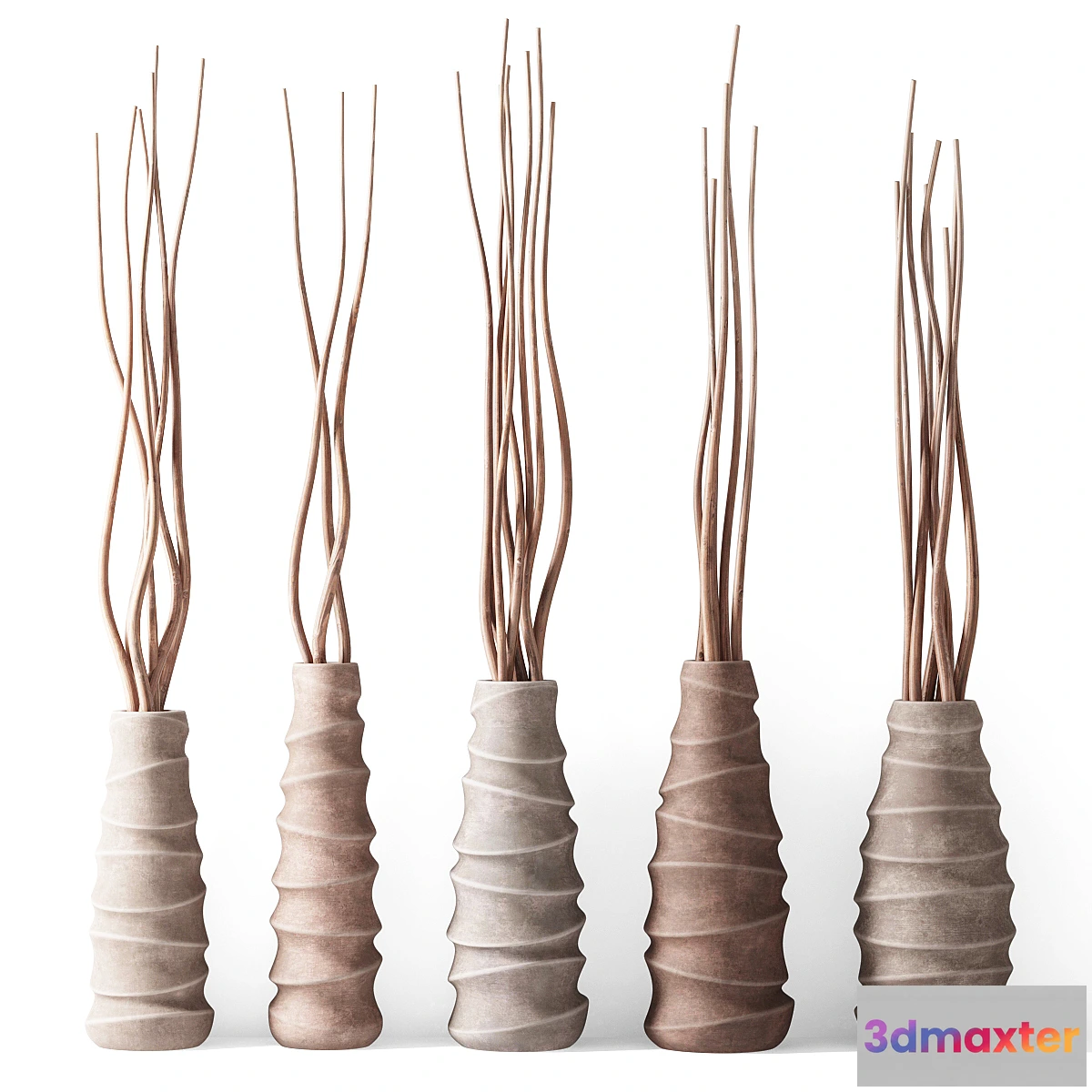 869207 - Dry branches in figured vases - No.4