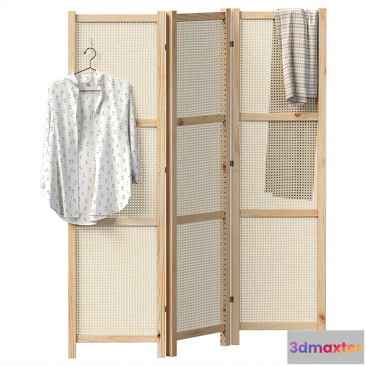 901524 - Folding screen with rattan weave - No.5