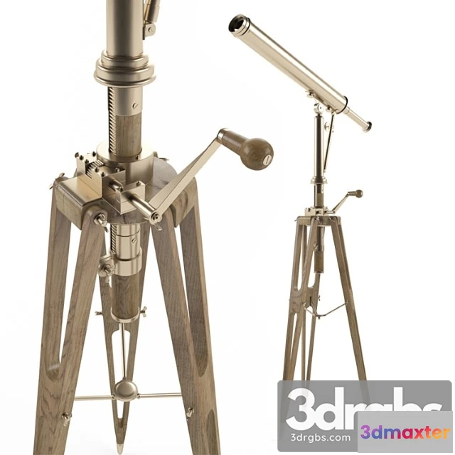 928016 - 19th C. Parisian Brass Telescope