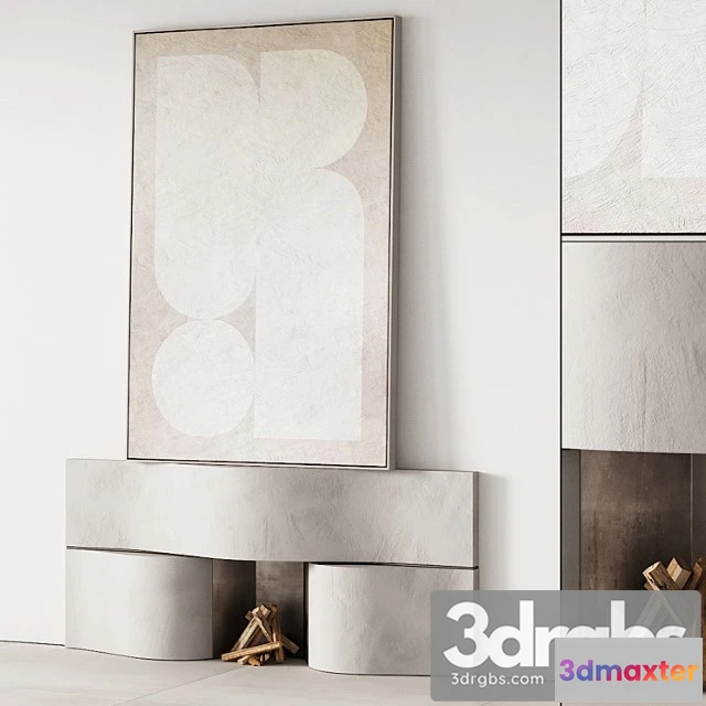 928022 - 289 Fireplace Area Decorative Wall 07 Wave Chimney With Painting 00